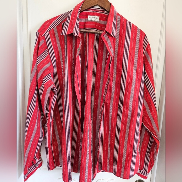 Vintage Yves Saint Laurent YSL Long Sleeve Button-Up Shirt - Picture 2 of 7